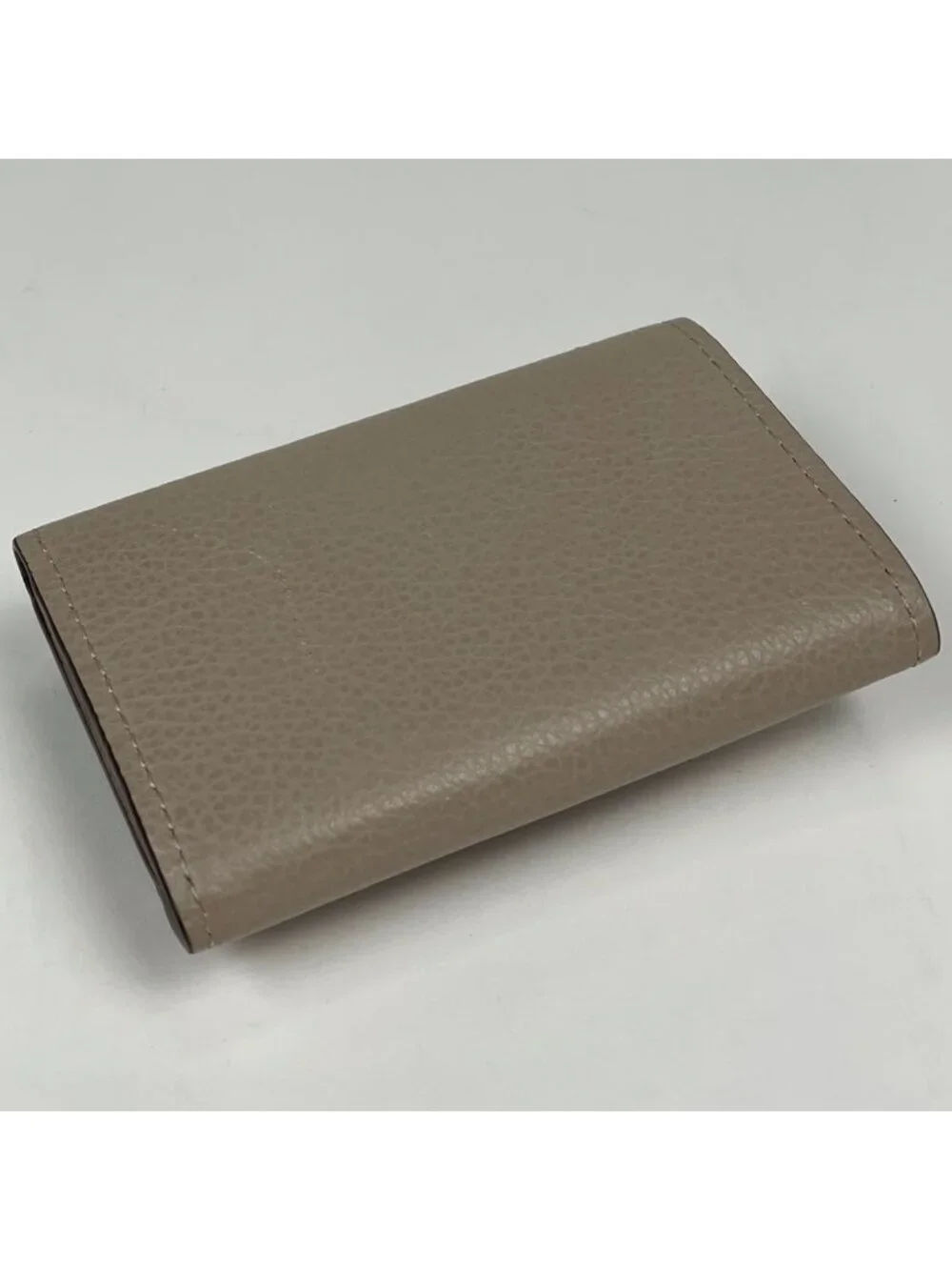 Louis Vuitton Portefeuille Lock Mini Trifold Wallet Calfskin Greige